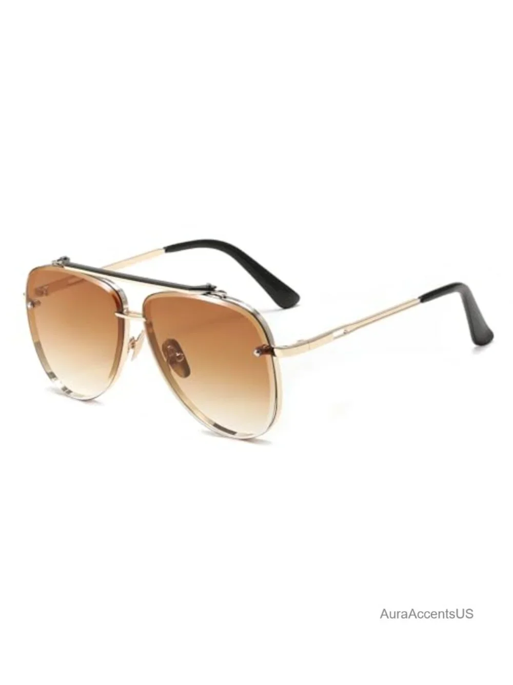 Oversized Aviator Sunglasses Metal Frame Gradient UV400 Unisex